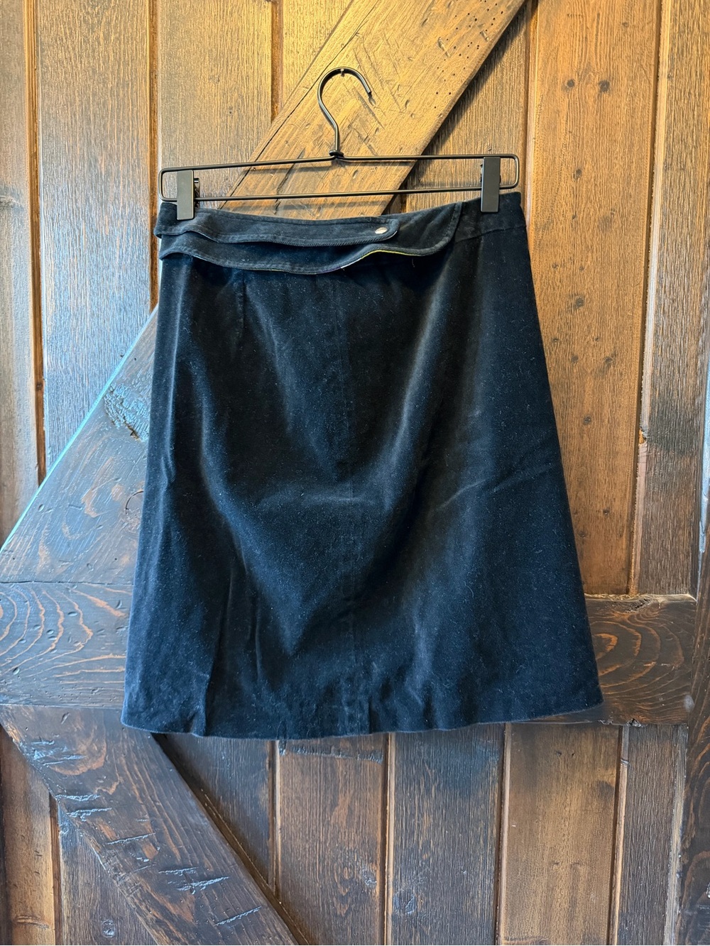 Emilio Pucci Firenze Black Velvet Mini Skirt Print Lined Made Italy Size 40 US 6